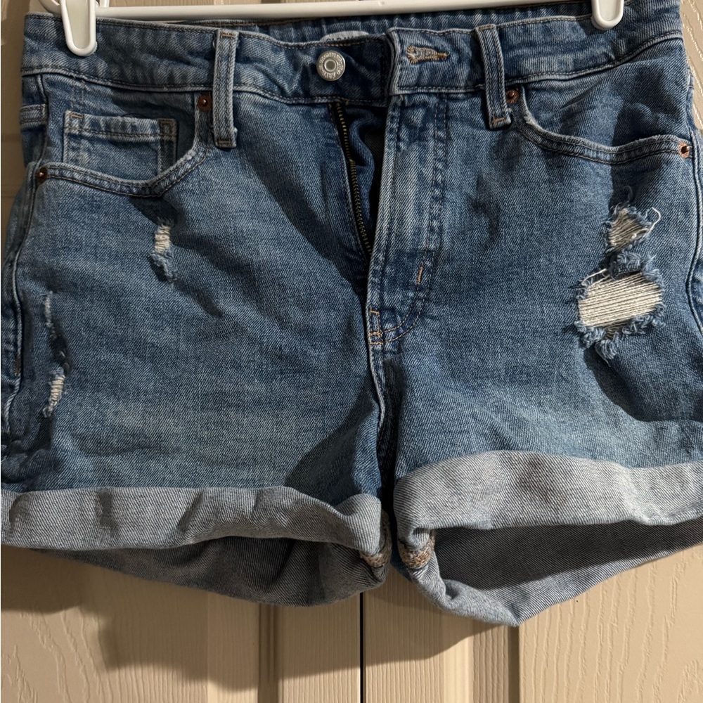 Old Navy Blue Distressed Jean Shorts